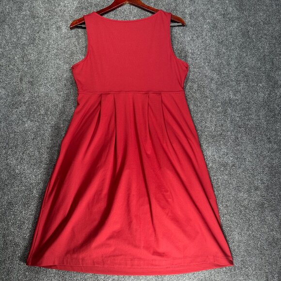 Eddie Bauer Travex Dress Womens Medium Aster Crossover Pockets Maroon Deep Red - Picture 5 of 7